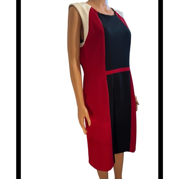 Kasper Color-Block Sheath Dress Size 10 (Medium) - Picture 2 of 6